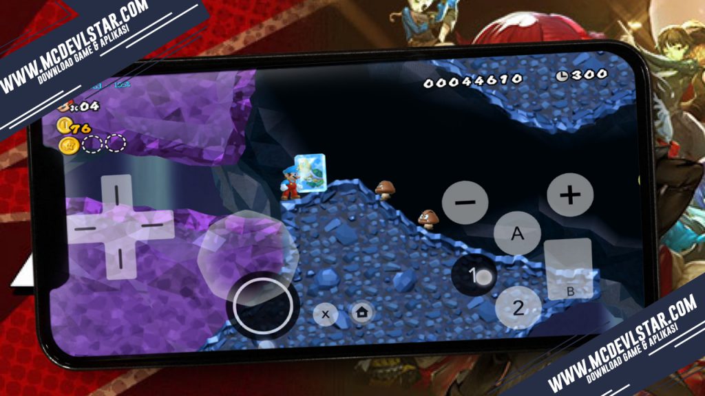 Gameplay kedua New Super Mario Bros. ( WII ) pada android