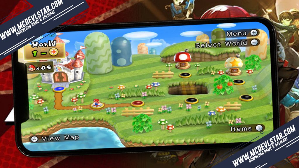Stage menu New Super Mario Bros. ( WII ) pada android